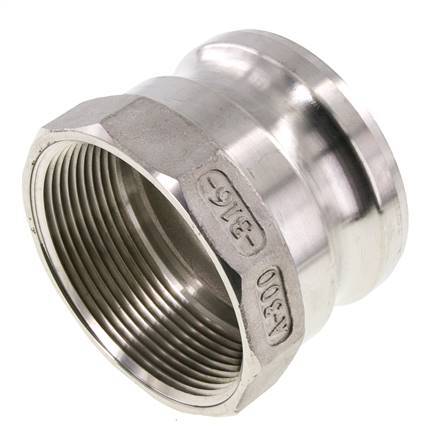 Camlock DN 75 (3'') Koppeling Rvs3'' NPT binnendraad Type A MIL-C-27487