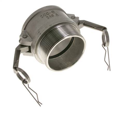 Camlock DN 75 (3'') Koppeling Rvs3'' NPT buitendraad Type B MIL-C-27487