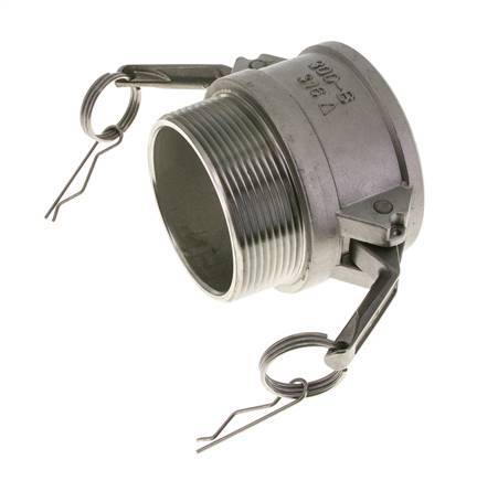 Camlock DN 75 (3'') Koppeling Rvs3'' NPT buitendraad Type B MIL-C-27487