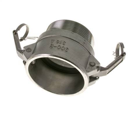 Camlock DN 75 (3'') Koppeling Rvs3'' NPT buitendraad Type B MIL-C-27487