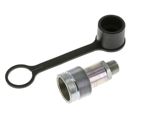 Stalen Hydraulische Koppeling Snelkoppeling 3/8 inch NPT buitendraad Stofkap