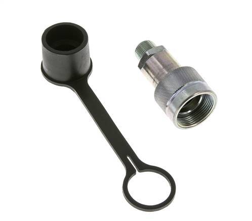 Stalen Hydraulische Koppeling Snelkoppeling 3/8 inch NPT buitendraad Stofkap