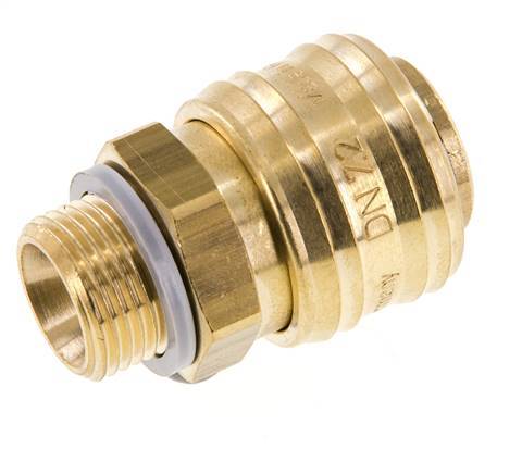 Messing DN 7.2 (Euro) Luchtkoppeling Snelkoppeling G 3/8 inch Buitendraad FKM