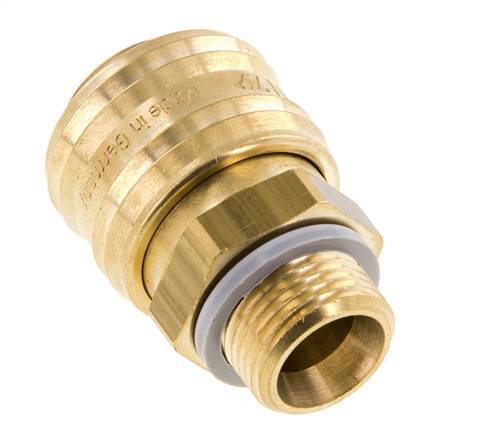 Messing DN 7.2 (Euro) Luchtkoppeling Snelkoppeling G 3/8 inch Buitendraad FKM