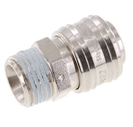 Vernikkeld Messing DN 7.2 (Euro) Luchtkoppeling Snelkoppeling G 1/2 inch Buitendraad FKM