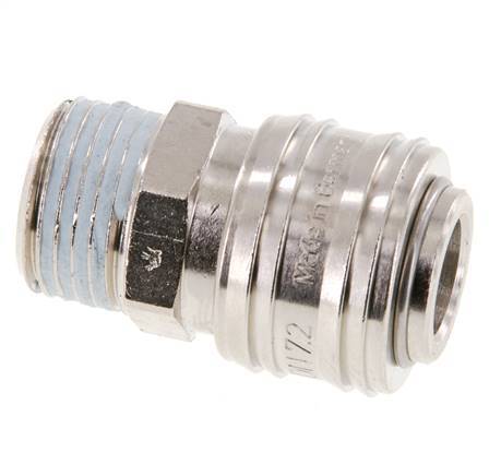 Vernikkeld Messing DN 7.2 (Euro) Luchtkoppeling Snelkoppeling G 1/2 inch Buitendraad FKM
