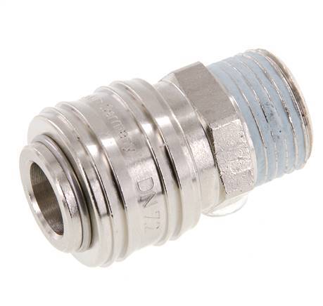 Vernikkeld Messing DN 7.2 (Euro) Luchtkoppeling Snelkoppeling G 1/2 inch Buitendraad FKM