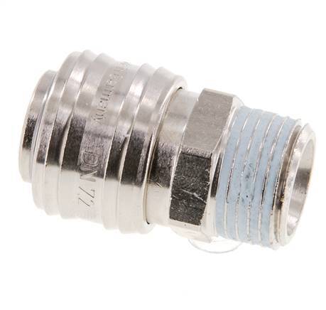 Vernikkeld Messing DN 7.2 (Euro) Luchtkoppeling Snelkoppeling G 1/2 inch Buitendraad FKM