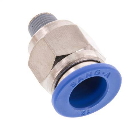 12mm x R1/8'' Messing/PA 66 Insteekfitting Buitendraad NBR [2 Stuks]
