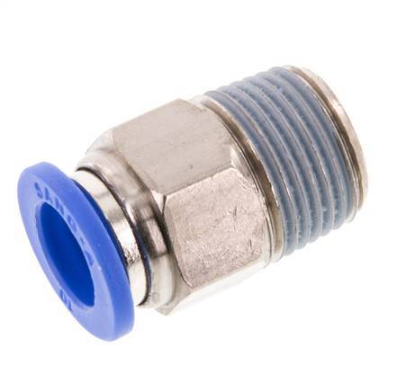 10mm x R3/8'' Push-in Fitting with Male Threads Brass/PA 66 NBR [2 Pieces]