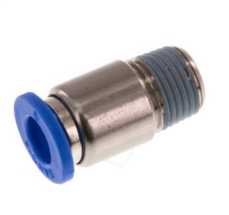 6mm x R1/8'' Push-in Fitting with Male Threads Brass/PA 66 NBR Inner Hexagon [5 Pieces]