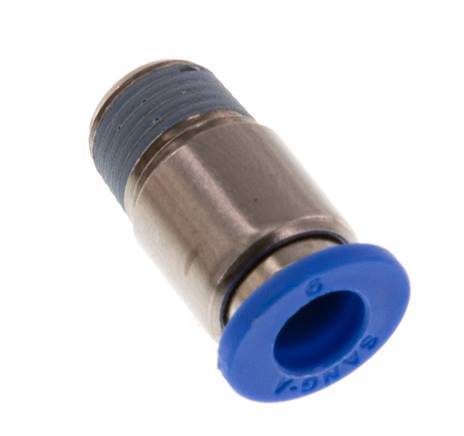 6mm x R1/8'' Messing/PA 66 Insteekfitting buitendraad Binnenzeskant NBR [5 Stuks]