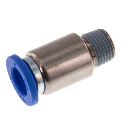 8mm x R1/8'' Messing/PA 66 Insteekfitting buitendraad Binnenzeskant NBR [5 Stuks]