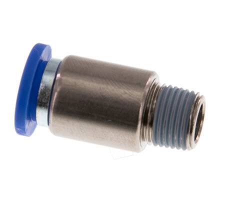 8mm x R1/8'' Messing/PA 66 Insteekfitting buitendraad Binnenzeskant NBR [5 Stuks]