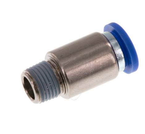 8mm x R1/8'' Messing/PA 66 Insteekfitting buitendraad Binnenzeskant NBR [5 Stuks]