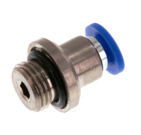 4mm x G1/8'' Messing/PA 66 Insteekfitting buitendraad Binnenzeskant NBR [5 Stuks]