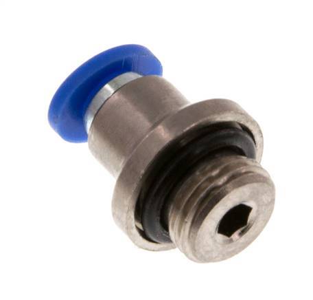 4mm x G1/8'' Messing/PA 66 Insteekfitting buitendraad Binnenzeskant NBR [5 Stuks]