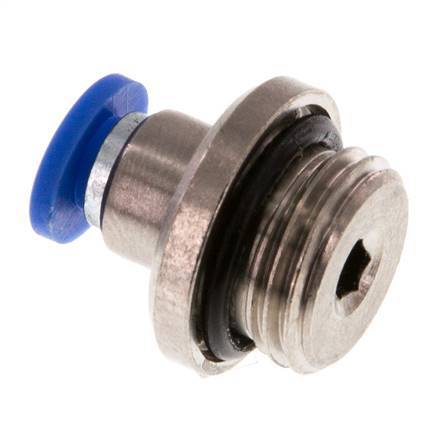 4mm x G1/4'' Messing/PA 66 Insteekfitting buitendraad Binnenzeskant NBR [5 Stuks]
