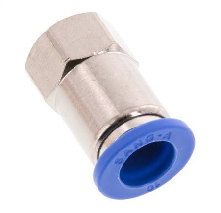 10mm x G1/8'' Push-in Fitting with Female Threads Brass/PA 66 NBR [2 Pieces]