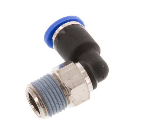4mm x R1/8'' 90 graden L-verbinding Messing/PA 66 Insteekfitting buitendraad Kort Draaibaar NBR [5 Stuks]