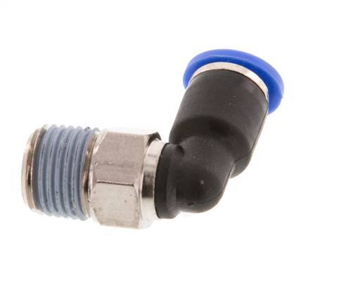 4mm x R1/8'' 90 graden L-verbinding Messing/PA 66 Insteekfitting buitendraad Kort Draaibaar NBR [5 Stuks]