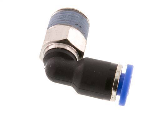 4mm x R1/8'' 90 graden L-verbinding Messing/PA 66 Insteekfitting buitendraad Kort Draaibaar NBR [5 Stuks]
