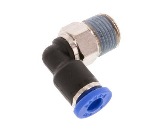 4mm x R1/8'' 90 graden L-verbinding Messing/PA 66 Insteekfitting buitendraad Kort Draaibaar NBR [5 Stuks]