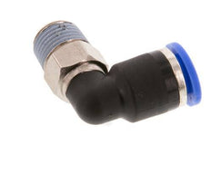 6mm x R1/8'' 90deg Elbow Push-in Fitting with Male Threads Brass/PA 66 NBR Short Sleeve Rotatable [2 Pieces]