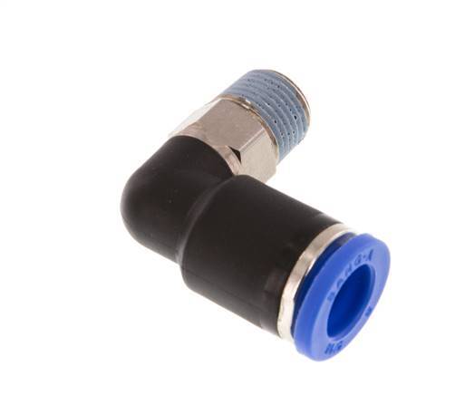 8mm x R1/8'' 90 graden L-verbinding Messing/PA 66 Insteekfitting Buitendraad Kort Draaibaar NBR [2 Stuks]