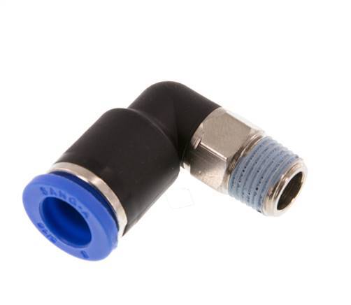 8mm x R1/8'' 90 graden L-verbinding Messing/PA 66 Insteekfitting Buitendraad Kort Draaibaar NBR [2 Stuks]