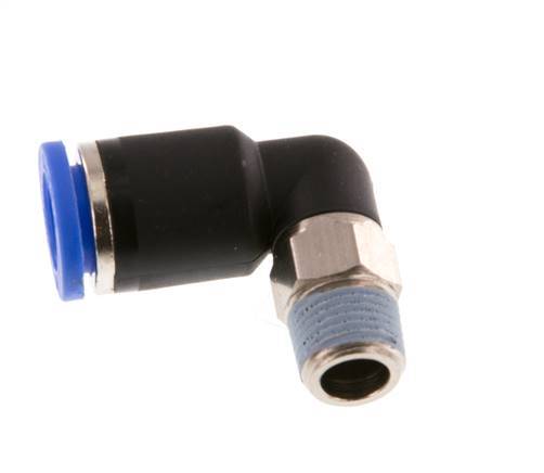 8mm x R1/8'' 90 graden L-verbinding Messing/PA 66 Insteekfitting Buitendraad Kort Draaibaar NBR [2 Stuks]