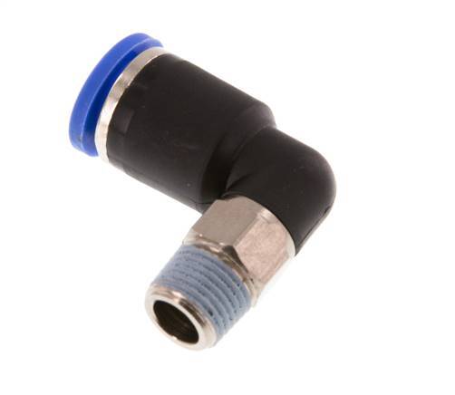 8mm x R1/8'' 90 graden L-verbinding Messing/PA 66 Insteekfitting Buitendraad Kort Draaibaar NBR [2 Stuks]