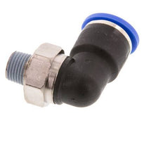 10mm x R1/8'' 90deg Elbow Push-in Fitting with Male Threads Brass/PA 66 NBR Short Sleeve Rotatable [2 Pieces]