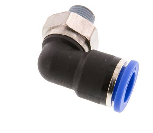 10mm x R1/8'' 90 graden L-verbinding Messing/PA 66 Insteekfitting Buitendraad Kort Draaibaar NBR [2 Stuks]