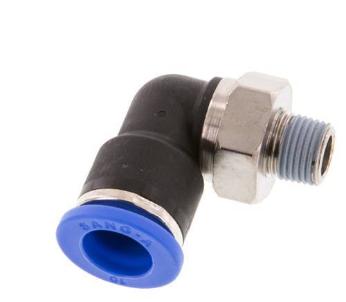 10mm x R1/8'' 90 graden L-verbinding Messing/PA 66 Insteekfitting Buitendraad Kort Draaibaar NBR [2 Stuks]