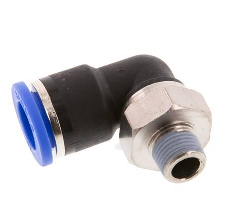 10mm x R1/8'' 90 graden L-verbinding Messing/PA 66 Insteekfitting Buitendraad Kort Draaibaar NBR [2 Stuks]