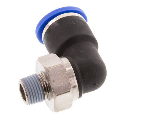 10mm x R1/8'' 90 graden L-verbinding Messing/PA 66 Insteekfitting Buitendraad Kort Draaibaar NBR [2 Stuks]