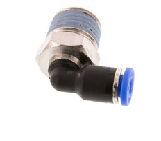 4mm x R1/4'' 90deg Elbow Push-in Fitting with Male Threads Brass/PA 66 NBR Short Sleeve Rotatable [2 Pieces]