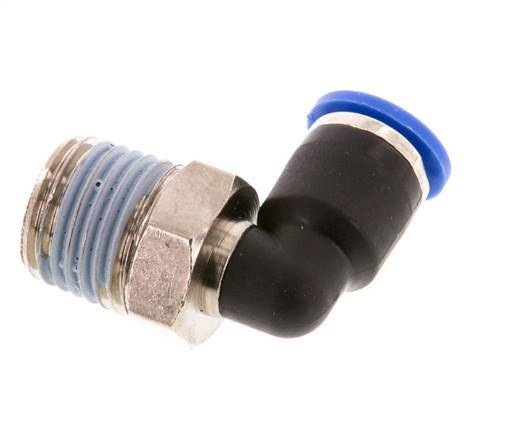 6mm x R1/4'' 90 graden L-verbinding Messing/PA 66 Insteekfitting Buitendraad Kort Draaibaar NBR [2 Stuks]