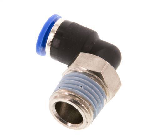 6mm x R1/4'' 90 graden L-verbinding Messing/PA 66 Insteekfitting Buitendraad Kort Draaibaar NBR [2 Stuks]