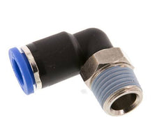 8mm x R1/4'' 90deg Elbow Push-in Fitting with Male Threads Brass/PA 66 NBR Short Sleeve Rotatable [2 Pieces]