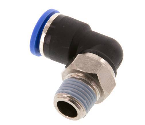 10mm x R1/4'' 90 graden L-verbinding Messing/PA 66 Insteekfitting Buitendraad Kort Draaibaar NBR [2 Stuks]