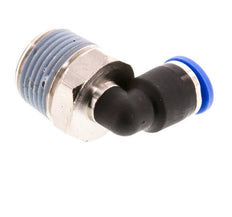 6mm x R3/8'' 90deg Elbow Push-in Fitting with Male Threads Brass/PA 66 NBR Short Sleeve Rotatable [2 Pieces]