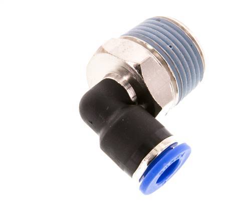 6mm x R3/8'' 90 graden L-verbinding Messing/PA 66 Insteekfitting Buitendraad Kort Draaibaar NBR [2 Stuks]