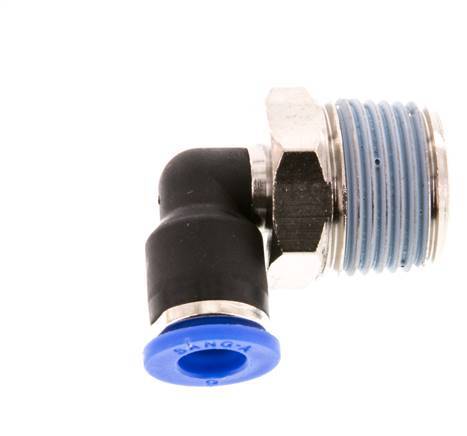 6mm x R3/8'' 90 graden L-verbinding Messing/PA 66 Insteekfitting Buitendraad Kort Draaibaar NBR [2 Stuks]