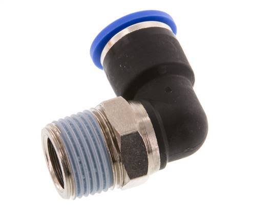 10mm x R3/8'' 90 graden L-verbinding Messing/PA 66 Insteekfitting Buitendraad Kort Draaibaar NBR [2 Stuks]