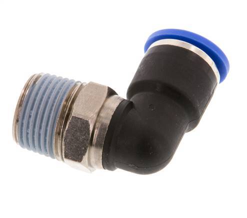 10mm x R3/8'' 90 graden L-verbinding Messing/PA 66 Insteekfitting Buitendraad Kort Draaibaar NBR [2 Stuks]