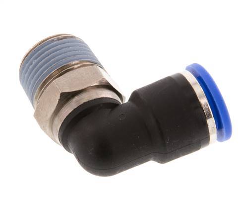 10mm x R3/8'' 90 graden L-verbinding Messing/PA 66 Insteekfitting Buitendraad Kort Draaibaar NBR [2 Stuks]