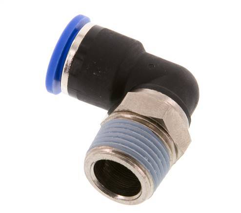 10mm x R3/8'' 90 graden L-verbinding Messing/PA 66 Insteekfitting Buitendraad Kort Draaibaar NBR [2 Stuks]