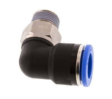 14mm x R3/8'' 90 graden L-verbinding Messing/PA 66 Insteekfitting Buitendraad Kort Draaibaar NBR